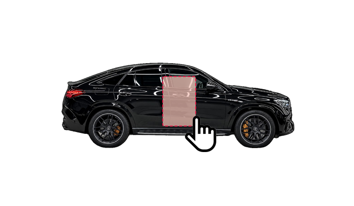 Mercedes-AMG GLE Coupe — выбор зоны на двери